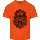 Mandala Art Ape Kids T-Shirt Childrens Orange