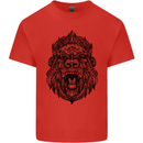 Mandala Art Ape Kids T-Shirt Childrens Red