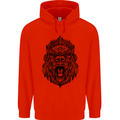 Mandala Art Ape Mens 80% Cotton Hoodie Bright Red