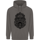Mandala Art Ape Mens 80% Cotton Hoodie Charcoal