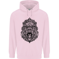 Mandala Art Ape Mens 80% Cotton Hoodie Light Pink