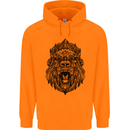 Mandala Art Ape Mens 80% Cotton Hoodie Orange