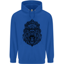 Mandala Art Ape Mens 80% Cotton Hoodie Royal Blue