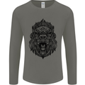 Mandala Art Ape Mens Long Sleeve T-Shirt Charcoal