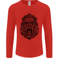 Mandala Art Ape Mens Long Sleeve T-Shirt Red