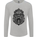 Mandala Art Ape Mens Long Sleeve T-Shirt Sports Grey