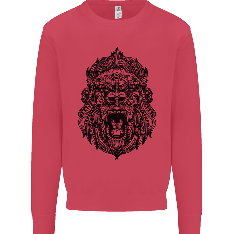 Mandala Art Ape Mens Sweatshirt Jumper Heliconia