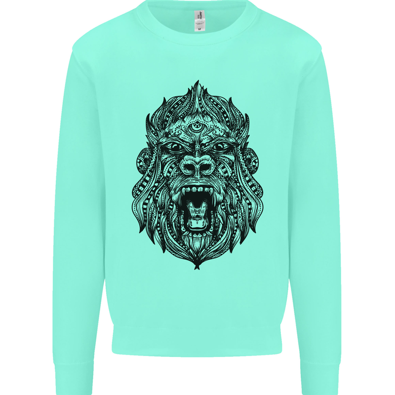 Mandala Art Ape Mens Sweatshirt Jumper Peppermint