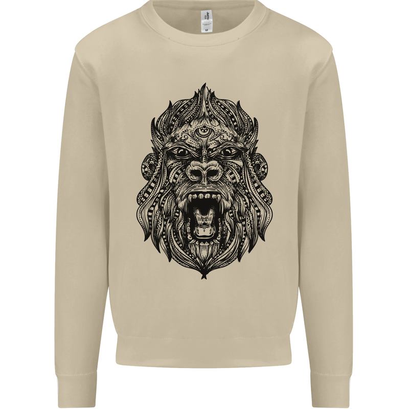 Mandala Art Ape Mens Sweatshirt Jumper Sand