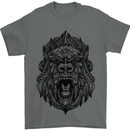 Mandala Art Ape Mens T-Shirt 100% Cotton Charcoal