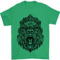 Mandala Art Ape Mens T-Shirt 100% Cotton Irish Green