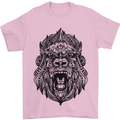 Mandala Art Ape Mens T-Shirt 100% Cotton Light Pink