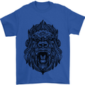 Mandala Art Ape Mens T-Shirt 100% Cotton Royal Blue
