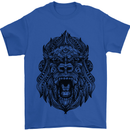 Mandala Art Ape Mens T-Shirt 100% Cotton Royal Blue