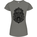 Mandala Art Ape Womens Petite Cut T-Shirt Charcoal