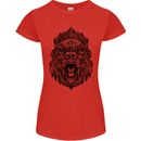 Mandala Art Ape Womens Petite Cut T-Shirt Red