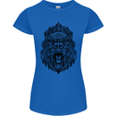 Mandala Art Ape Womens Petite Cut T-Shirt Royal Blue