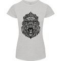 Mandala Art Ape Womens Petite Cut T-Shirt Sports Grey