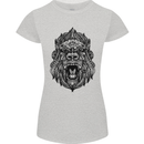 Mandala Art Ape Womens Petite Cut T-Shirt Sports Grey