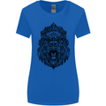 Mandala Art Ape Womens Wider Cut T-Shirt Royal Blue