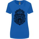Mandala Art Ape Womens Wider Cut T-Shirt Royal Blue