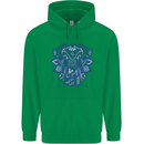 Mandala Art Elephant Childrens Kids Hoodie Irish Green