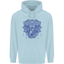 Mandala Art Elephant Childrens Kids Hoodie Light Blue