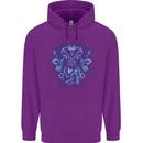 Mandala Art Elephant Childrens Kids Hoodie Purple
