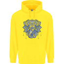 Mandala Art Elephant Childrens Kids Hoodie Yellow