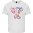 Mandala Art Elephant Contemporary Mens Cotton T-Shirt Tee Top White