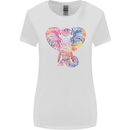 Mandala Art Elephant Contemporary Womens Wider Cut T-Shirt White