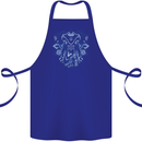 Mandala Art Elephant Cotton Apron 100% Organic Royal Blue