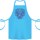 Mandala Art Elephant Cotton Apron 100% Organic Turquoise