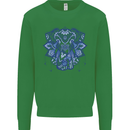 Mandala Art Elephant Kids Sweatshirt Jumper Irish Green