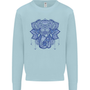Mandala Art Elephant Kids Sweatshirt Jumper Light Blue