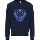 Mandala Art Elephant Kids Sweatshirt Jumper Navy Blue