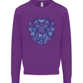 Mandala Art Elephant Kids Sweatshirt Jumper Purple