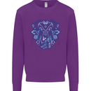 Mandala Art Elephant Kids Sweatshirt Jumper Purple