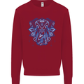 Mandala Art Elephant Kids Sweatshirt Jumper Red