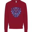 Mandala Art Elephant Kids Sweatshirt Jumper Red