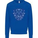 Mandala Art Elephant Kids Sweatshirt Jumper Royal Blue