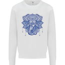 Mandala Art Elephant Kids Sweatshirt Jumper White