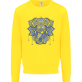Mandala Art Elephant Kids Sweatshirt Jumper Yellow