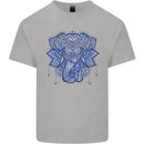 Mandala Art Elephant Kids T-Shirt Childrens Sports Grey