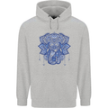 Mandala Art Elephant Mens 80% Cotton Hoodie Sports Grey