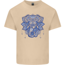 Mandala Art Elephant Mens Cotton T-Shirt Tee Top Sand