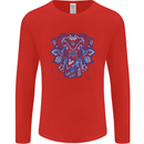 Mandala Art Elephant Mens Long Sleeve T-Shirt Red