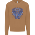 Mandala Art Elephant Mens Sweatshirt Jumper Caramel Latte