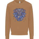 Mandala Art Elephant Mens Sweatshirt Jumper Caramel Latte