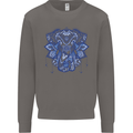 Mandala Art Elephant Mens Sweatshirt Jumper Charcoal